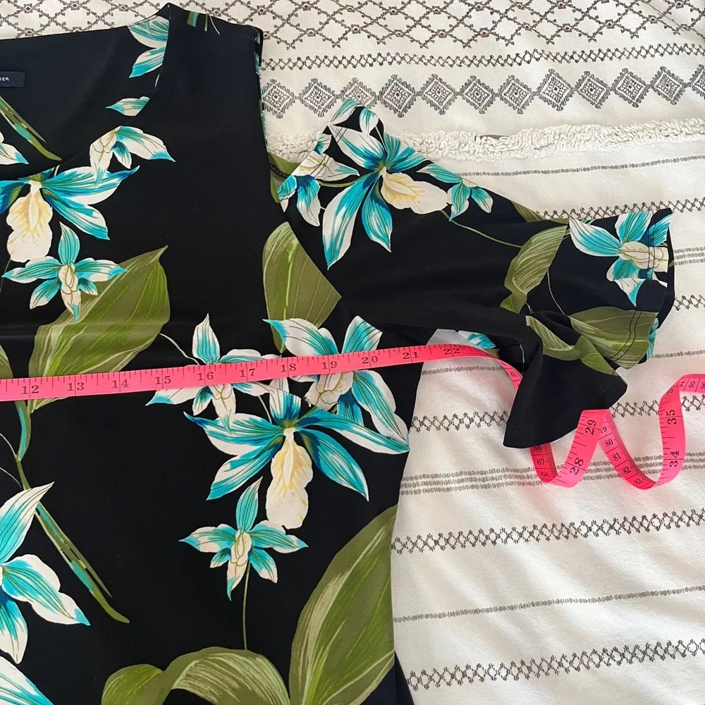 Tommy Hilfiger Black Floral Cold-Shoulder Dress- Size 14 - Picture 5 of 7